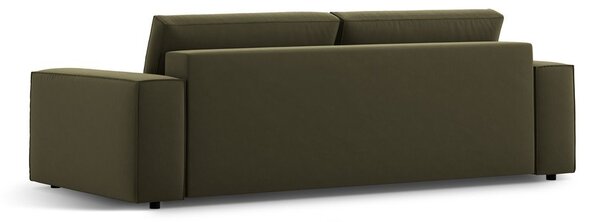 Zelená zamatová rozkladacia/s úložným priestorom pohovka 247 cm Jodie – Micadoni