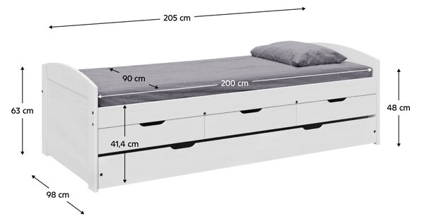 NovýNábytok.sk Jednolôžková posteľ 90x200 cm Marcy (biela). Vlastná spoľahlivá doprava až k Vám domov. 1064606