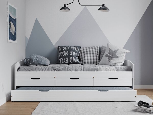 NovýNábytok.sk Jednolôžková posteľ 90x200 cm Marcy (biela). Vlastná spoľahlivá doprava až k Vám domov. 1064606