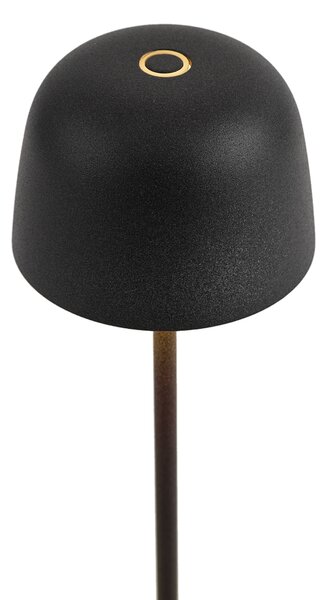 Stolná lampa čierna vrátane LED nabíjateľná s nabíjacou stanicou IP65 - Raika