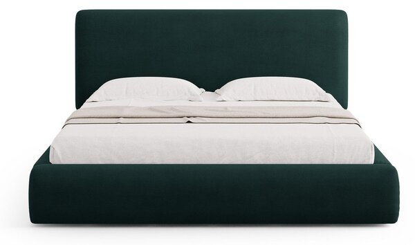Tmavozelená čalúnená dvojlôžková posteľ s úložným priestorom s roštom 180x200 cm Colonel – Cosmopolitan Design