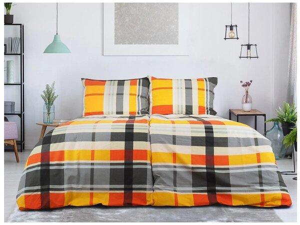Krepové obliečky z Renforcé bavlny ORANGE KUBE farebné Rozmer obliečky: 70 x 90 cm | 140 x 200 cm