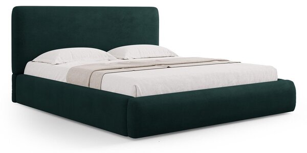 Tmavozelená čalúnená dvojlôžková posteľ s úložným priestorom s roštom 180x200 cm Colonel – Cosmopolitan Design
