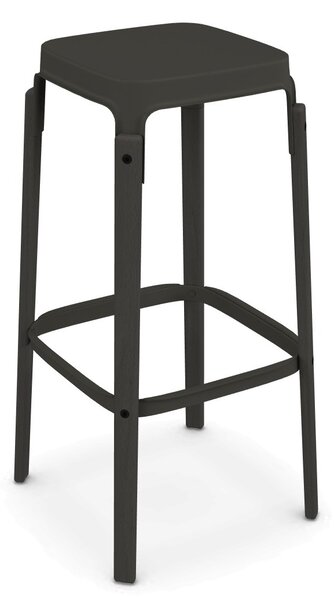 MAGIS - Vysoká barová stolička STEELWOOD STOOL - antracit