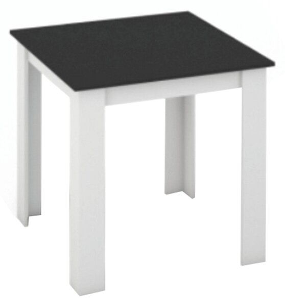 TEMPO Jedálenský stôl, biela / čierna, 80x80 cm, KRAZ