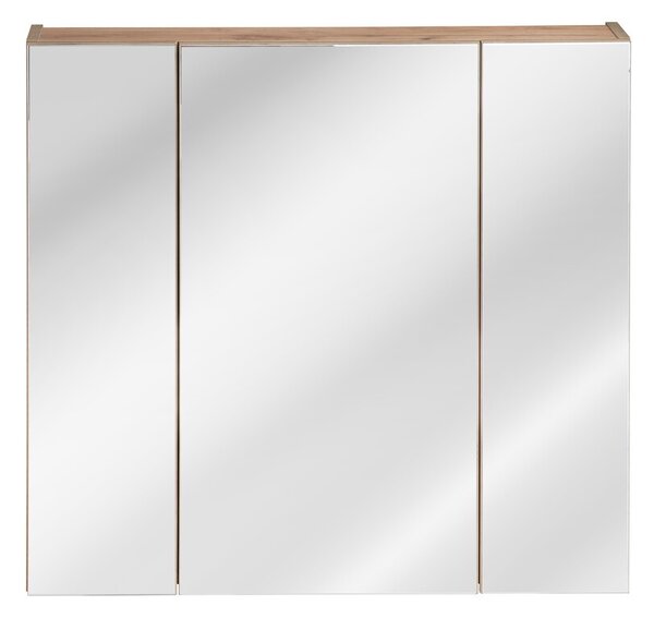 Comad Kúpeľňová skrinka so zrkadlom Capri 843 3D dub craft zlatý