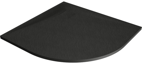 Mexen Bert, SMC štvrťkruhová sprchová vanička 80 x 80 cm, čierna, 4KR708080