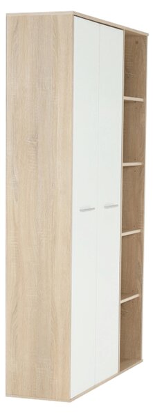 KONDELA Skriňa s regálom, dub sonoma/biela, MAURUS NEW MA52
