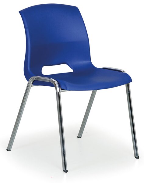 Plastová jedálenská stolička s kovovou konštrukciou CLEO, modrá