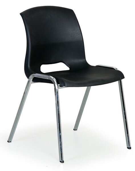 Plastová jedálenská stolička s kovovou konštrukciou CLEO, čierna