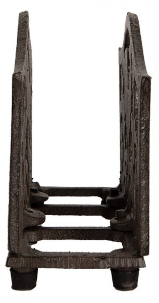 Hnedý liatinový stojan na obrúsky s kohutom - 17*6*12 cm - Clayre & Eef