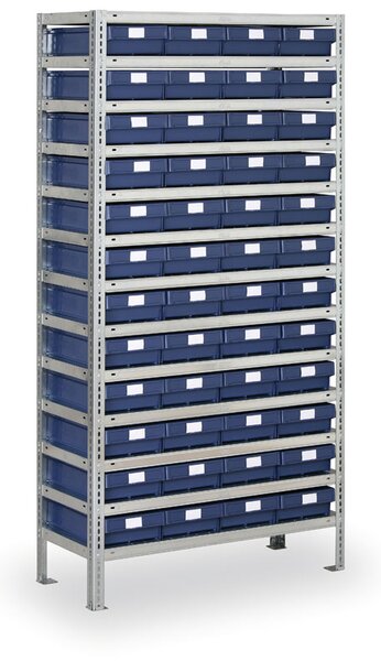 Regál s plastovými boxmi MAX - 2000 x 500 x 1000 mm, 48x box F