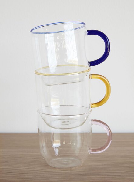 Sklenený hrnček Clear & Color 450 ml Modrá