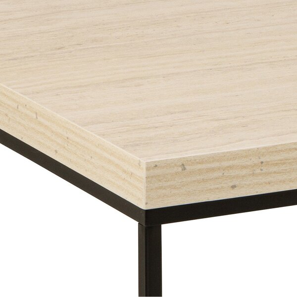 Béžový konferenčný stolík s doskou v dekore mramoru 55x110 cm Barossa – Actona