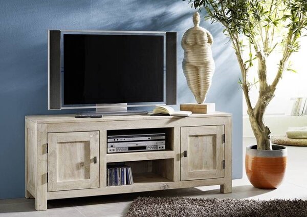 WHITE WOOD TV stolík 145x60 cm, akácia