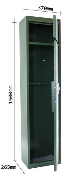 Skriňa na zbrane GUN 5EL - elektronický zámok, 1500x370x265 mm