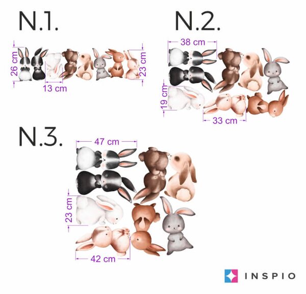 INSPIO-textilná prelepiteľná nálepka - Samolepiaca tapeta - Zajkovia