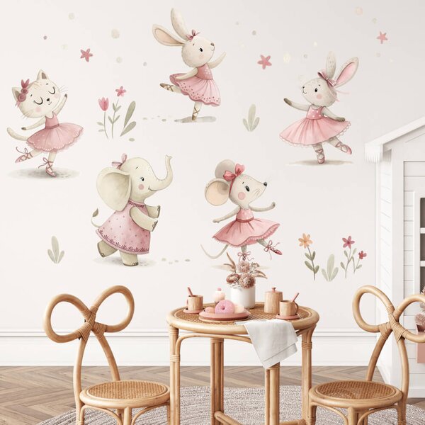 INSPIO-textilná prelepiteľná nálepka - Samolepiace tapety na stenu - Baletky