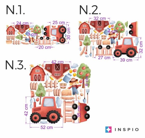 INSPIO-textilná prelepiteľná nálepka - Tapety na steny - Hravá farmárska atmosféra do detskej izby