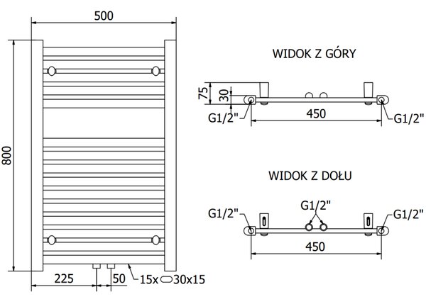 Mexen Hades, vykurovacie teleso 800x500 mm, 381 W, antracitová, W104-0800-500-00-66