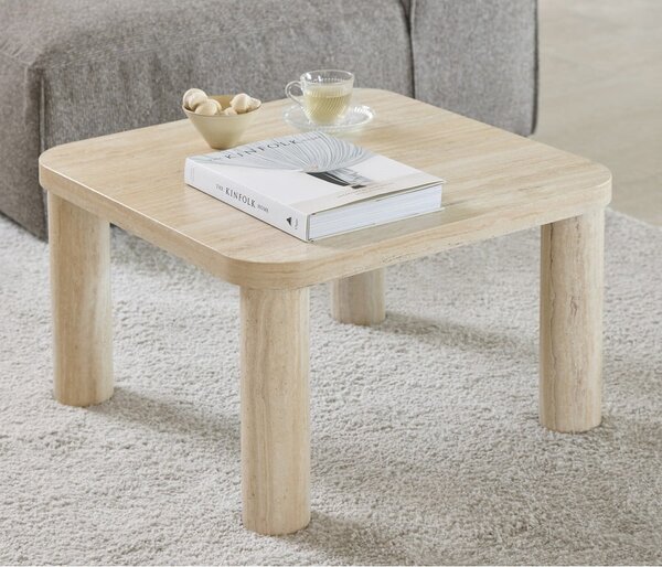 Béžový konferenčný stolík v dekore mramoru 60x60 cm Solano – Actona