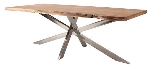 Jedálenský stôl GURU STONE akácia/nehrdzavejúca oceľ, 180x90 cm