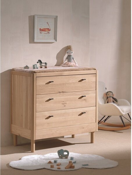 Detská komoda z dubového dreva v prírodnej farbe 100x95x55 cm Forrest – Vipack
