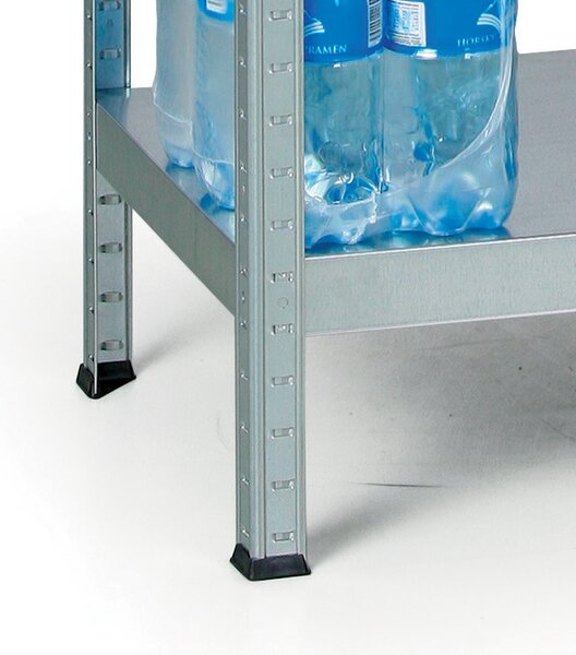 Kovový regál, 130 kg, 1800 x 900 x 400 mm, 5 políc, biely