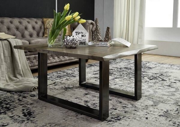 Konferenčný stolík METALL 80x80 cm, dymová, palisander