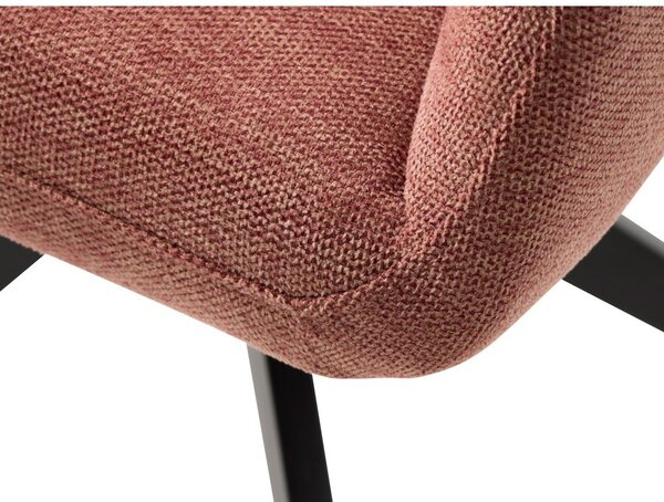 Ružové čalúnené jedálenské kreslo s podrúčkami Roxana – Unique Furniture
