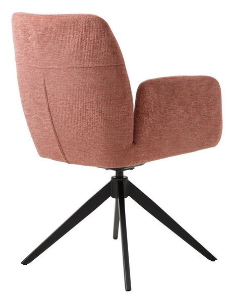 Ružové čalúnené jedálenské kreslo s podrúčkami Roxana – Unique Furniture