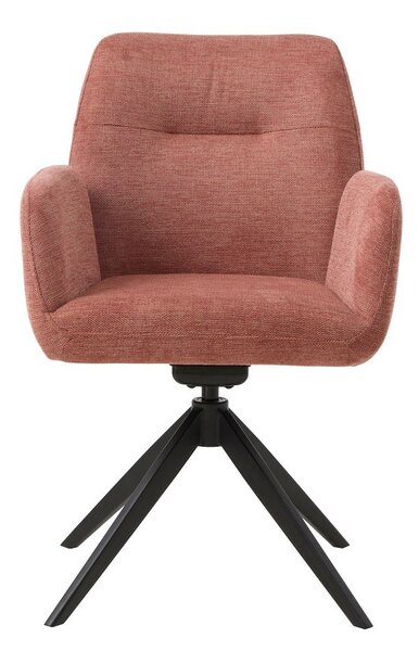 Ružové čalúnené jedálenské kreslo s podrúčkami Roxana – Unique Furniture