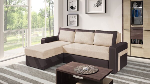 Mirjan24 Rohová sedacia súprava Alaska, Dostupné poťahy: ekokoža Soft 066 + Lawa 01, Strana: pravá 5902928046663