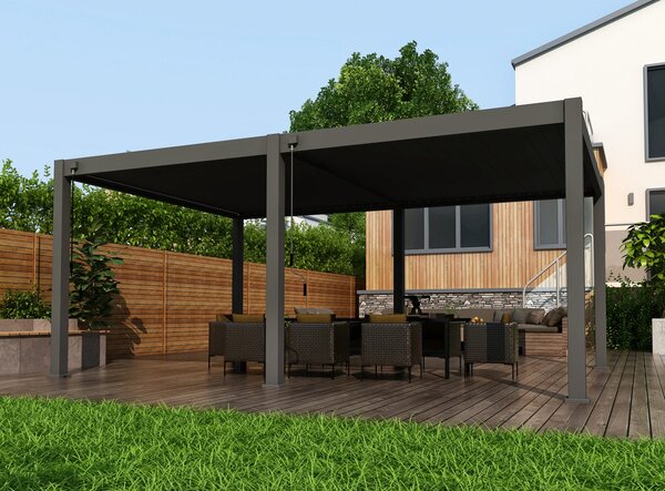 Ratanea Bioklimatická pergola POSITO 6x3m antracit - voľne stojaca dodanie: BEZ MONTÁŽE