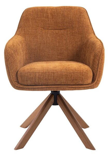 Oranžové čalúnené jedálenské kreslá v súprave 2 ks Avola – Unique Furniture