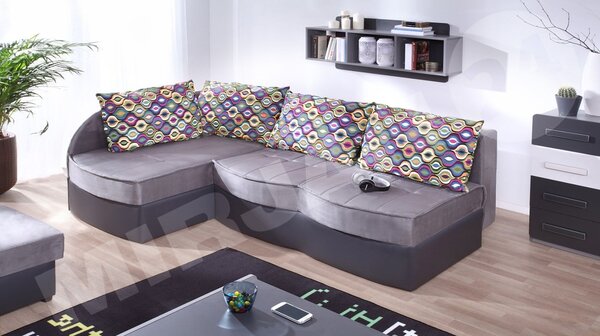 Mirjan24 Rohová sedacia súprava Dido, Dostupné poťahy: Soft 020 + Alcala 22 + Amber 070, Strana policy: pravá 5902928067064