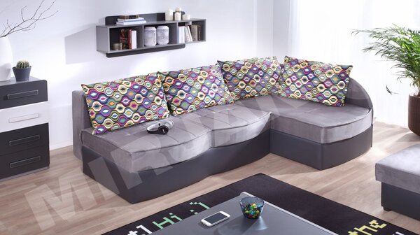 Mirjan24 Rohová sedacia súprava Dido, Dostupné poťahy: Soft 020 + Alcala 22 + Amber 070, Strana policy: pravá 5902928067064