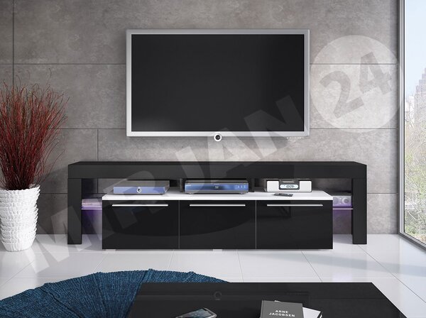 Mirjan24 TV skrinka Quatro 150 Plus, Farby: biela / biely lesk 5902928083156