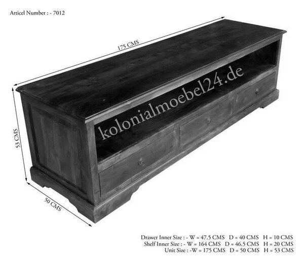 CAMBRIDGE TV stolík 176x50 cm, akácia