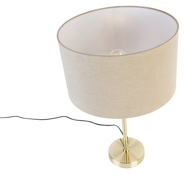 Stolná lampa zlatá nastaviteľná s tienidlom svetlohnedá 35 cm - Parte
