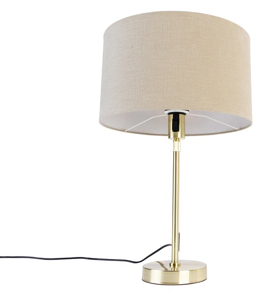 Stolná lampa zlatá nastaviteľná s tienidlom svetlohnedá 35 cm - Parte