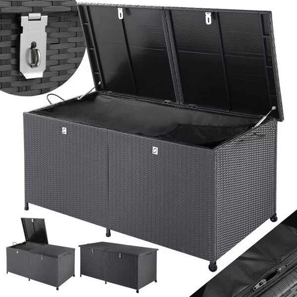 Úložný box s kolieskami 800 L - čierny