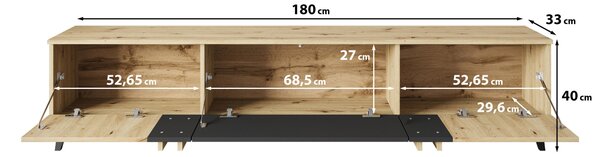 NÍZKA KOMODA, béžová, 180/40/33 cm - TV nábytok, Online Only