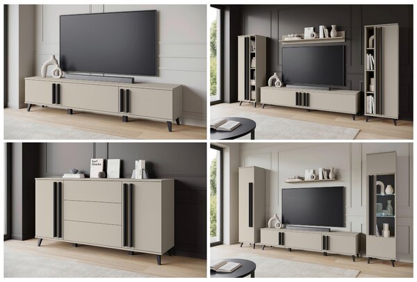 NÍZKA KOMODA, béžová, 180/40/33 cm - TV nábytok, Online Only