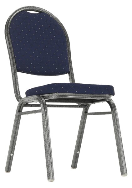 Tempo Kondela Stolička, stohovateľná, látka modrá/sivý rám, JEFF 2 NEW