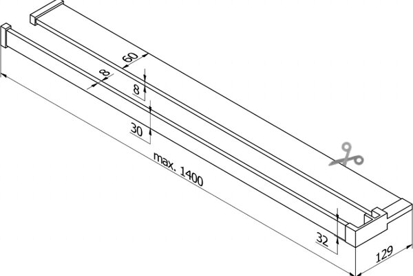 Mexen príslušenstvo, polička/držiak na uteráky pre sprchovú zástenu (max 140cm), biela, 800-02-20