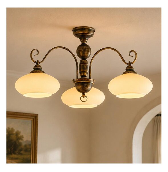 Brilagi - Prisadený luster MOLLERO 3xE27/15W/230V pr. 84 cm bronz/patina