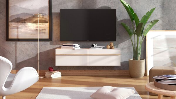 STOJAN NA TV, kašmírová, dub artisan, 128/32/41,5 cm Xora - TV nábytok