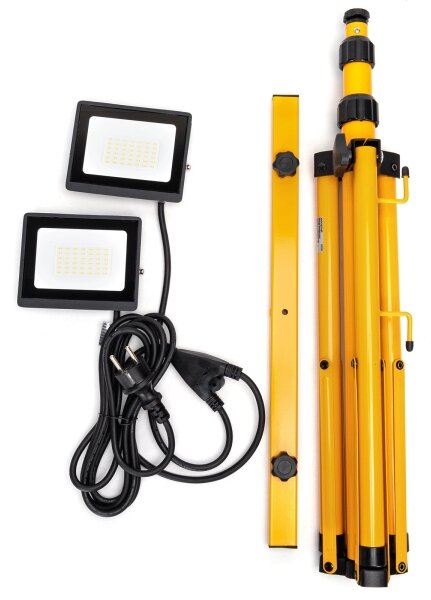 Aigostar - LED reflektor so stojanom 2xLED/30W/230V 6500K IP65 oranžová/čierna