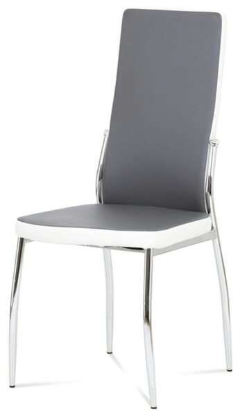 Jedálenská stolička ABIGAIL sivá/biela/chróm
